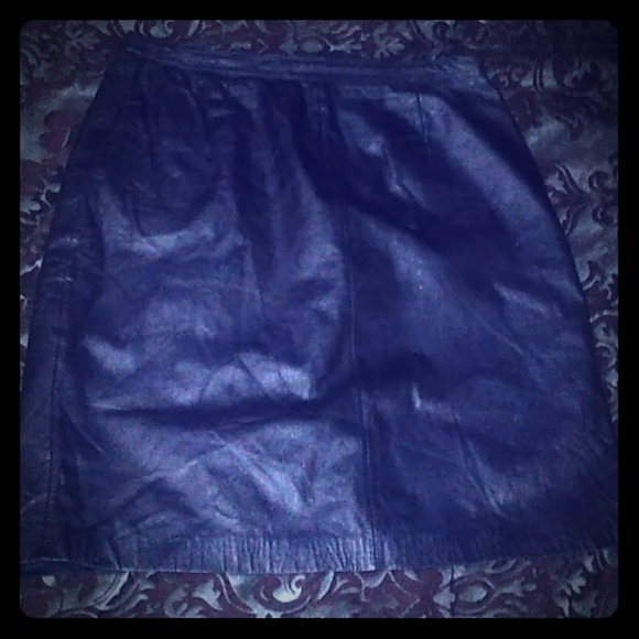 Vintage Black Leather Mini Skirt - Picture 1 of 6